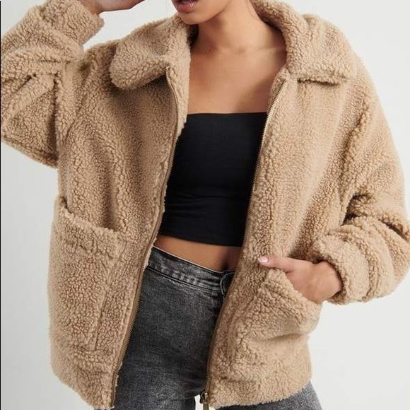 Garage Jackets & Blazers - GARAGE Oversized Beige Teddy Sherpa Jacket XS/S